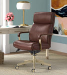 La-Z-Boy - Modern Melrose Executive Office Chair with Brass Finish - Brown