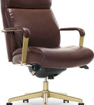 La-Z-Boy - Modern Melrose Executive Office Chair with Brass Finish - Brown