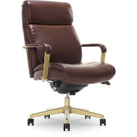 La-Z-Boy - Modern Melrose Executive Office Chair with Brass Finish - Brown