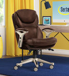Serta - Upholstered Back in Motion Health & Wellness Manager Office Chair - Bonded Leather - Chestn