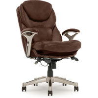 Serta - Upholstered Back in Motion Health & Wellness Manager Office Chair - Bonded Leather - Chestn