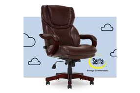 Serta - Conway Big and Tall Bonded Leather Bentwood Executive Chair - Chestnut Brown