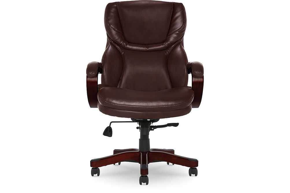 Serta - Conway Big and Tall Bonded Leather Bentwood Executive Chair - Chestnut Brown