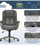 Serta - Garret Bonded Leather Executive Office Chair with Premium Cushioning - Gray