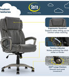 Serta - Garret Bonded Leather Executive Office Chair with Premium Cushioning - Gray