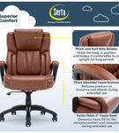 Serta - Garret Bonded Leather Executive Office Chair with Premium Cushioning - Cognac