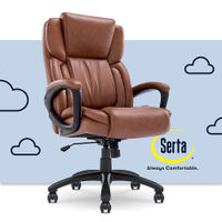 Serta - Garret Bonded Leather Executive Office Chair with Premium Cushioning - Cognac