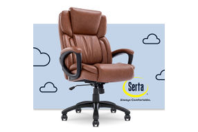 Serta - Garret Bonded Leather Executive Office Chair with Premium Cushioning - Cognac