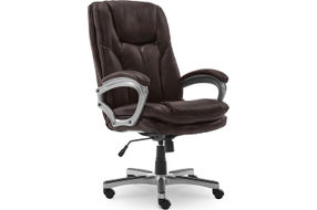 Serta - Benton Big and Tall Puresoft Faux Leather Executive Office Chair - Chestnut