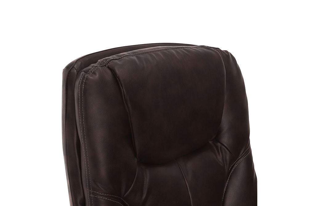 Serta - Benton Big and Tall Puresoft Faux Leather Executive Office Chair - Chestnut