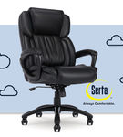 Serta - Garret Bonded Leather Executive Office Chair with Premium Cushioning - Space Black