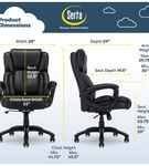 Serta - Garret Bonded Leather Executive Office Chair with Premium Cushioning - Space Black