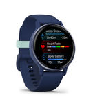 Garmin - vvoactive 5 GPS Smartwatch 42 mm Fiber-reinforced polymer - Metallic Navy Aluminum and N