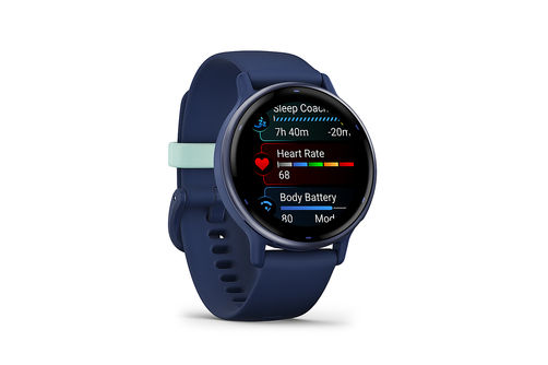 Garmin - vvoactive 5 GPS Smartwatch 42 mm Fiber-reinforced polymer - Metallic Navy Aluminum and N