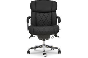 La-Z-Boy - Comfort and Beauty Sutherland Diamond-Quilted Bonded Leather Office Chair - Midnight Bla