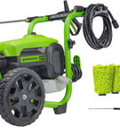 Greenworks - Electric Pressure Washer up to 3000 PSI at 2.0 GPM Combo Kit with short gun, mitts, an