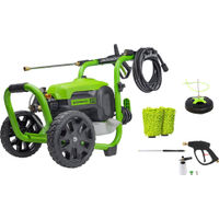 Greenworks - Electric Pressure Washer up to 3000 PSI at 2.0 GPM Combo Kit with short gun, mitts, an