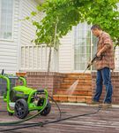 Greenworks - Electric Pressure Washer up to 3000 PSI at 2.0 GPM Combo Kit with short gun, mitts, an