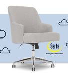 Serta - Leighton Modern Upholstered Home Office Chair with Memory Foam - Cloud Gray - Woven Fabric