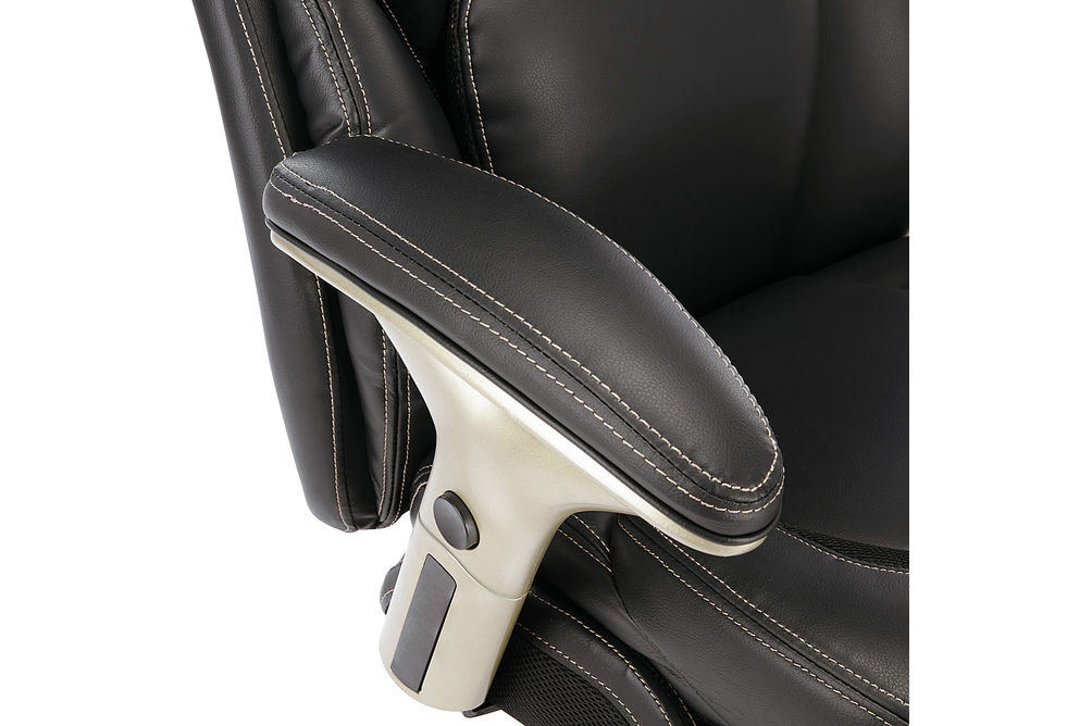 Serta - Upholstered Back in Motion Health & Wellness Manager Office Chair - Bonded Leather - Black