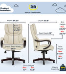 Serta - Conway Big and Tall Bonded Leather Bentwood Executive Chair - Ivory