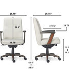 La-Z-Boy - Dawson Faux Leather and Wood Frame Executive Chair - White