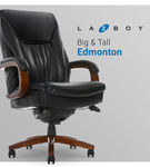 La-Z-Boy - Edmonton Big and Tall Bonded Leather Executive Office Chair - Black