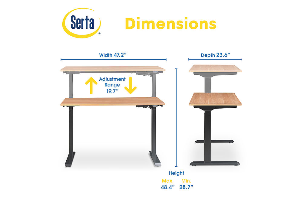 Serta - Creativity Electric Height Adjustable Standing Desk - Natural Wood