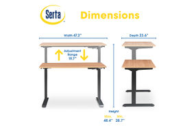 Serta - Creativity Electric Height Adjustable Standing Desk - Natural Wood