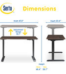 Serta - Creativity Electric Height Adjustable Standing Desk - Dark Brown