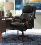 La-Z-Boy - Delano Big & Tall Bonded Leather Executive Chair - Jet Black/Mahogany