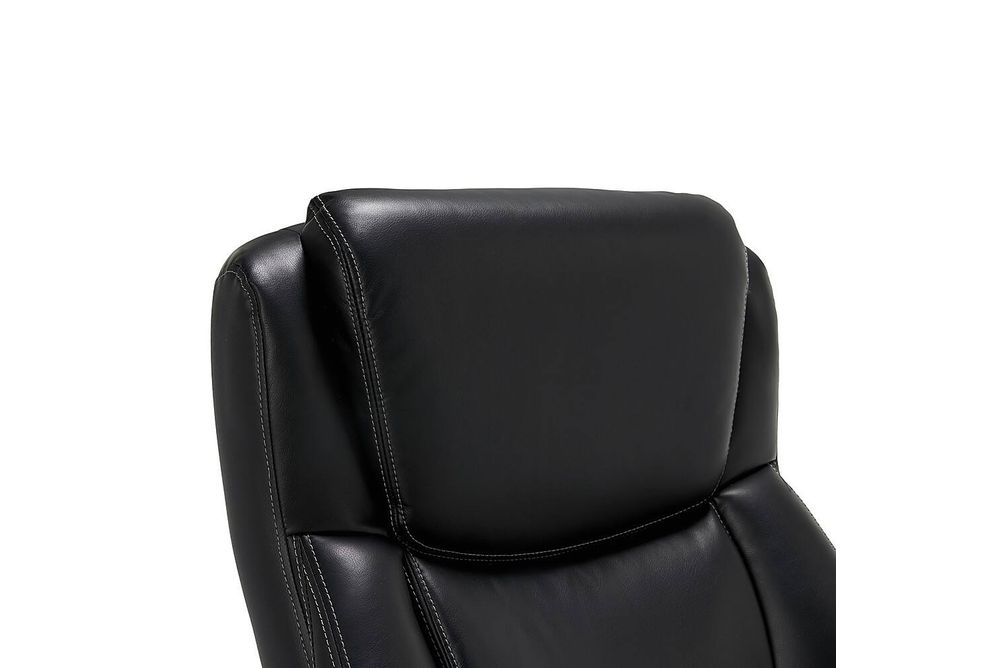 La-Z-Boy - Delano Big & Tall Bonded Leather Executive Chair - Jet Black/Mahogany