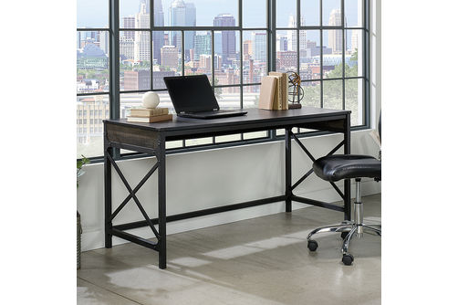 Sauder - Foundry Road 60 X 24 Table Desk Co - SGS Mixed Mat Carbon Oak