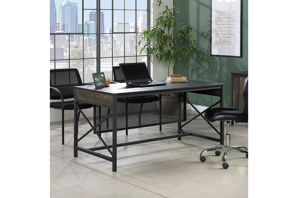Sauder - Foundry Road 60 X 30 Table Desk Co - SGS Mixed Mat Carbon Oak
