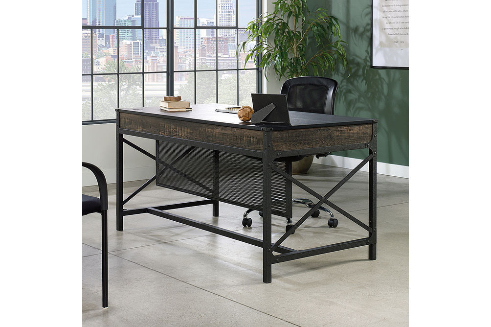 Sauder - Foundry Road 60 X 30 Table Desk Co - SGS Mixed Mat Carbon Oak