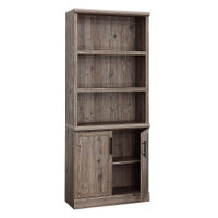 Sauder - Aspen Post 5-Shelf Library Bookcase w/ Doors - Pebble Pine