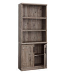 Sauder - Aspen Post 5-Shelf Library Bookcase w/ Doors - Pebble Pine