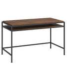 Sauder - Nova Loft Metal Frame Writing Desk with Shelf - Grand Walnut