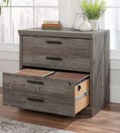 Sauder - Aspen Post Office Credenza w/ File Drawer - Pebble Pine