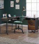 Sauder - Canton Lane L-Shaped Metal Base Computer Desk - Brew Oak