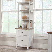 Sauder - Cottage Road Storage Tower Cabinet w/File Drawers - White