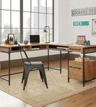 Sauder - Iron City L Desk Checked Oak - SGS Mixed Mat Checked Oak