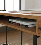 Sauder - Iron City L Desk Checked Oak - SGS Mixed Mat Checked Oak