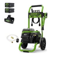 Greenworks 80V 3000 PSI Pressure Washer with Two (2) 4.0Ah Batteries & Dual-Port Rapid Charger - Bl