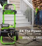 Greenworks 80V 3000 PSI Pressure Washer with Two (2) 4.0Ah Batteries & Dual-Port Rapid Charger - Bl