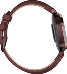 Garmin - Lily 2 Classic Smartwatch 34 mm Anodized Aluminum - Dark Bronze with Mulberry Leather Band