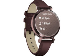 Garmin - Lily 2 Classic Smartwatch 34 mm Anodized Aluminum - Dark Bronze with Mulberry Leather Band