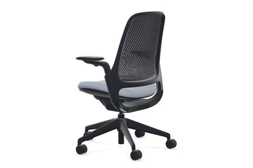 Steelcase - Series 1 Air Chair with Black Frame - Era Blue Nickel / Black Frame