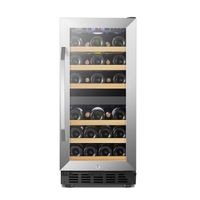 Lanbo - 15 Inch width 26 Bottle Dual Zone Compressor Freestanding/Built-In Wine Fridge with Recesse