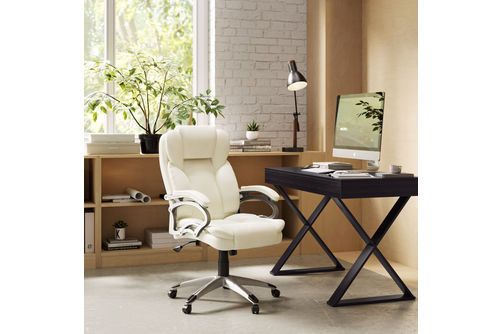 CorLiving Executive Office Chair - White